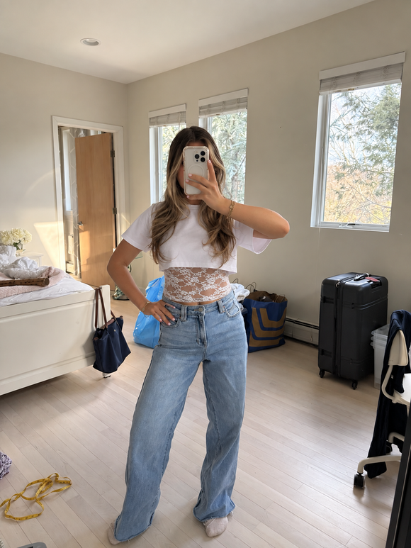 Cropped Lace Tee product photo